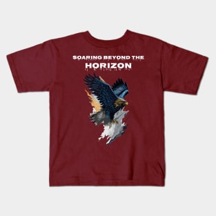 Eagle in Flight: Soaring Beyond Horizon Kids T-Shirt